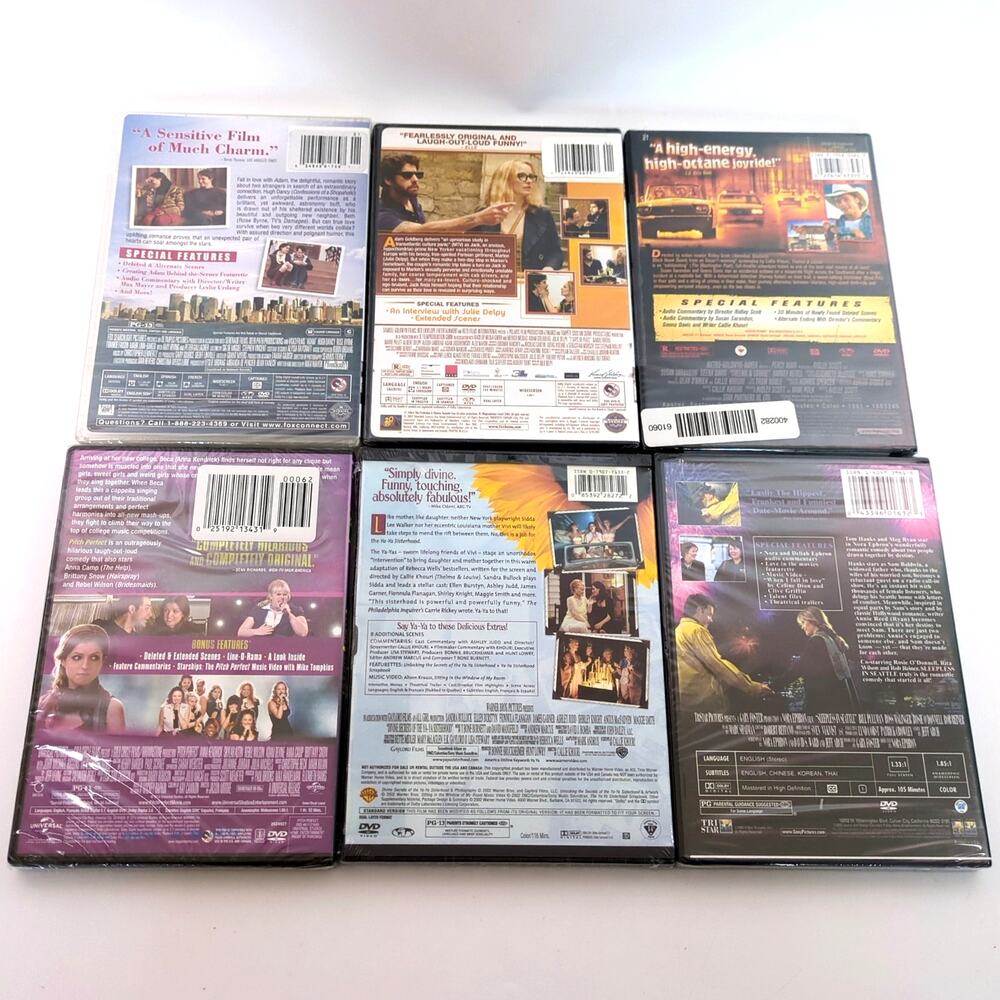 6 DVD Chick Flick Rom Comedy Lot: Pitch Perfect Sleepless in Seattle NEW Sealed - Picture 2 of 2